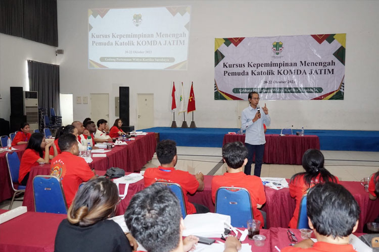 Suasana Kursus Kepemimpinan Menengah (KKM) Pemuda Katolik Jawa Timur.(foto: dok Pemuda Katolik Jatim)