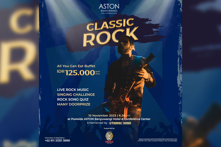 Pamflet musik classic rock Aston Hotel Banyuwangi. (Aston Hotel Banyuwangi for TIMES Indonesia)