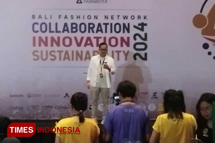 Chris Rianto, Founder Paramatex yang mengaku senang bisa menghadirkan event Bali Fashion Network sebagai bentuk apresiasi dan dukungan Paramatex kepada para pelaku bisnis fashion di Bali. (Foto: Susi/TIMES Indonesia) 