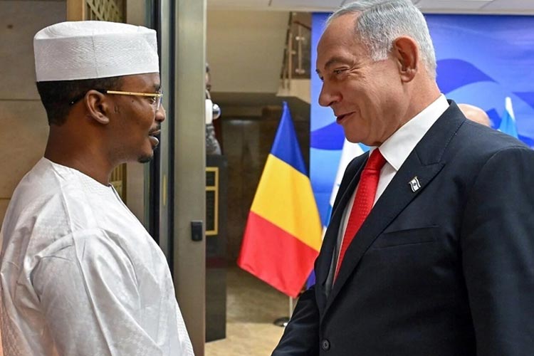Kuasa usaha Chad saat bertemu dengan Perdana Menteri Israel, Benjamin Netanyahu.(FOTO: Iran Press)