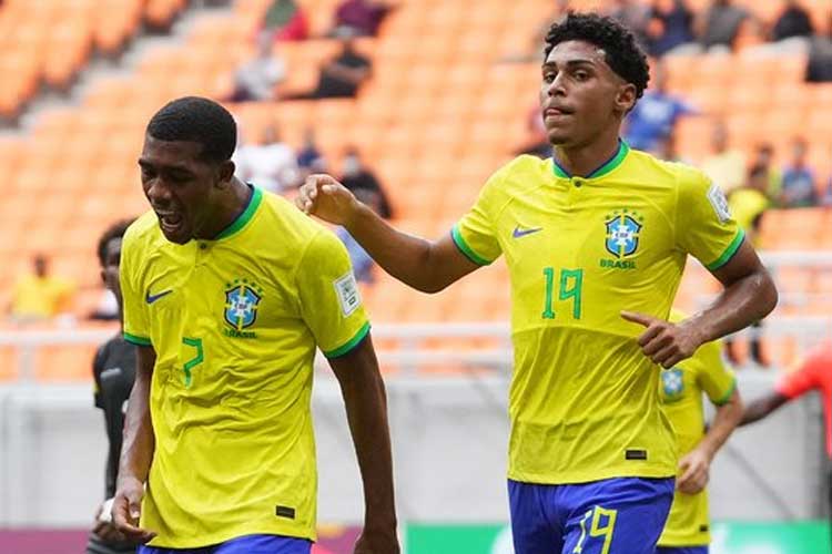 Timnas Brasil U-17 pesta gol ke gawang Kaledonia Baru U-17 (Foto: twitter/fifaworldcup)