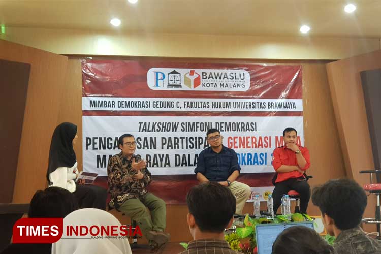 Talkshow yang digelar LBH Rumah Keadilan di Fakultas Hukum UB, Senin (20/11/2023). (Foto: Achmad Fikyansyah/TIMES Indonesia) 
