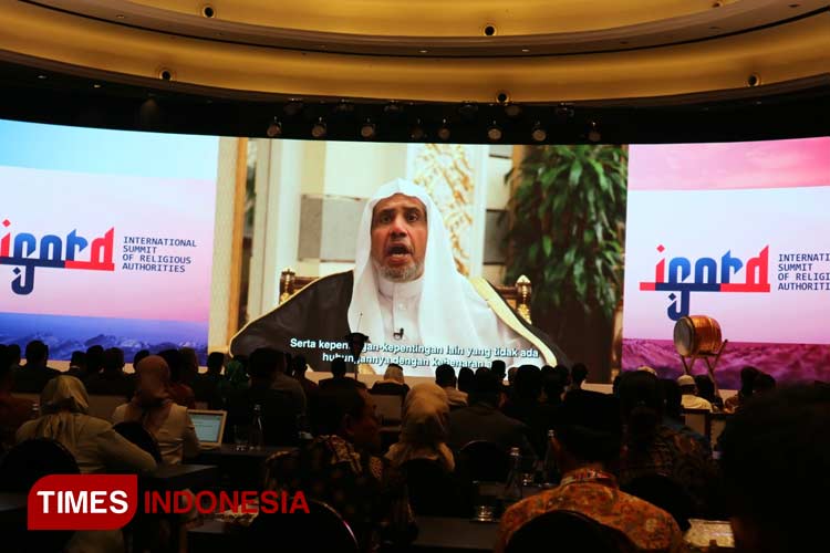 Sekjen Liga Muslim Dunia Syekh Muhammad Bin Abdul Karim al-Issa di kegiatan R20 ISORA. (Foto: Fahmi/TIMES Indonesia)