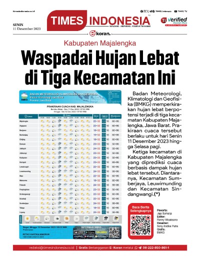 Edisi Senin, 11 Desember 2023: E-Koran, Bacaan Positif Masyarakat 5.0
