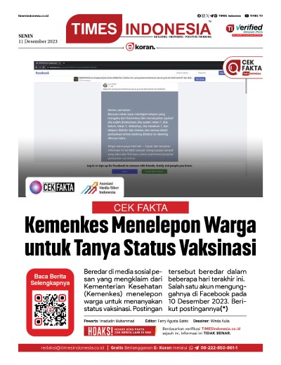 Edisi Senin, 11 Desember 2023: E-Koran, Bacaan Positif Masyarakat 5.0