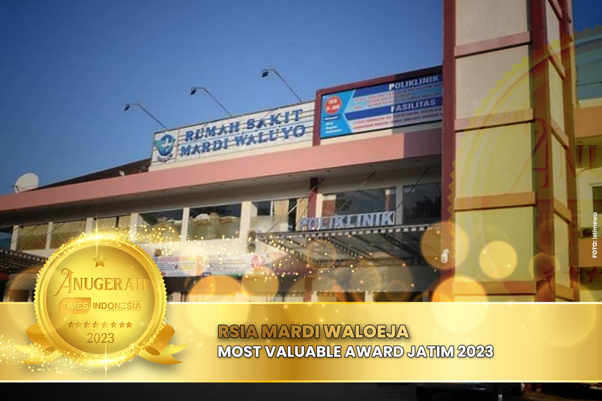 RSIA Mardi Waloeja Rampal Malang atau RSIA Mawar berhasil meraih penghargaan Most Valuable Award Jatim 2023 untuk kategori Rumah Sakit Peduli Sosial