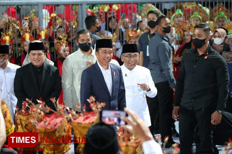 Presiden Jokowi saat menghadiri acara Satu Abad NU di Banyuwangi pada Januari 2023 lalu. (Foto: Laila Yasmin/TIMES Indonesia)