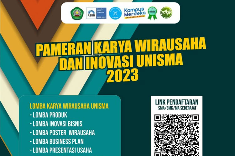 Pamflet Pameran Karya Wirausaha dan Inovasi Unisma 2023.