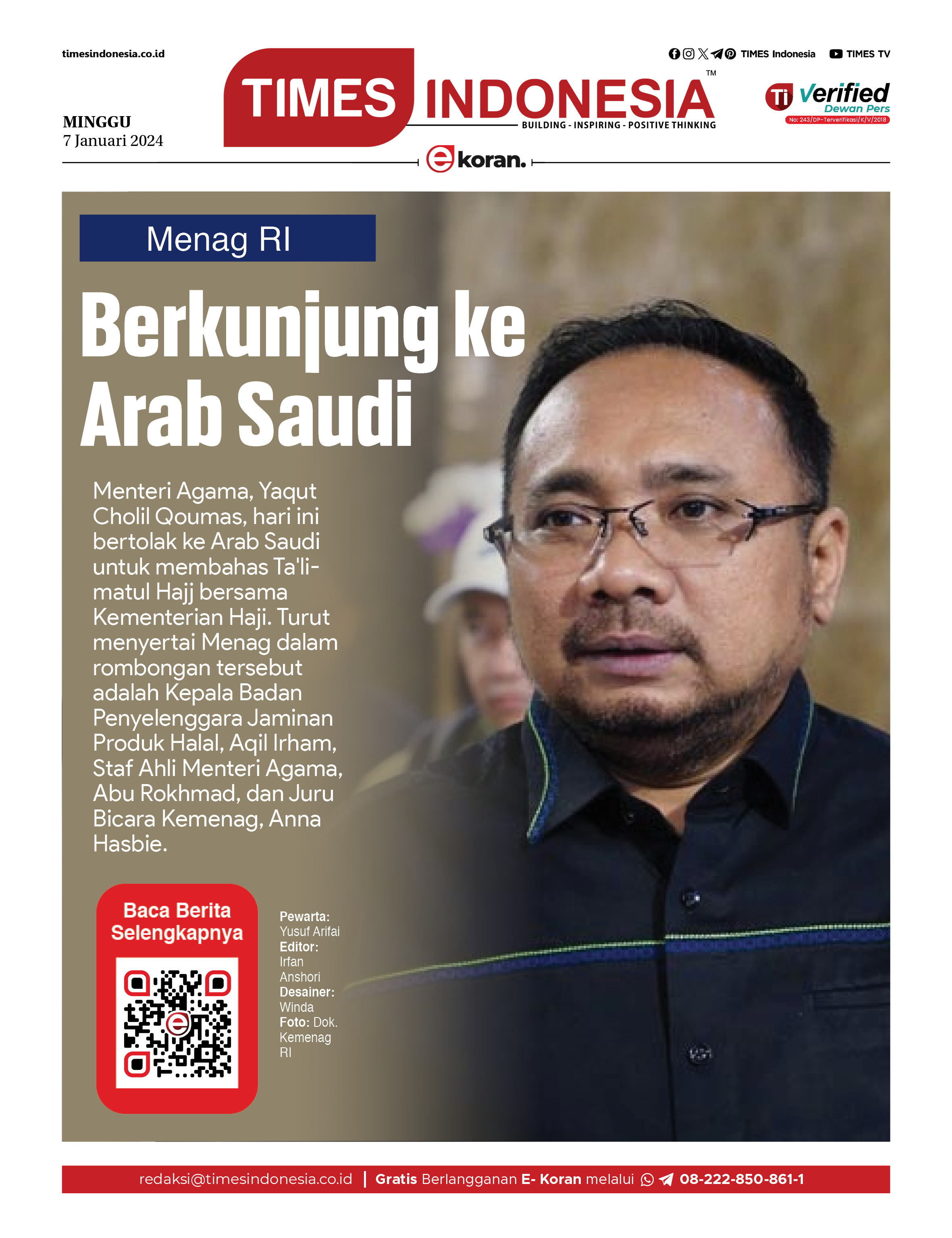 Edisi Minggu, 7 Januari 2024: E-Koran, Bacaan Positif Masyarakat 5.0 ...