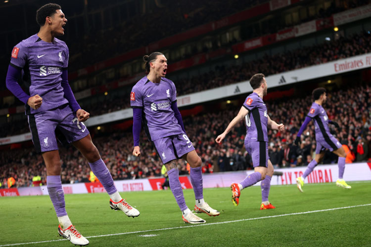 Liverpool menyingkirkan Arsenal pada pertandingan putaran ketiga Piala FA 2023/2024 di Emirates Stadium Minggu (7/1/2024) malam WIB. (Foto: twitter/Liverpoolfc)
