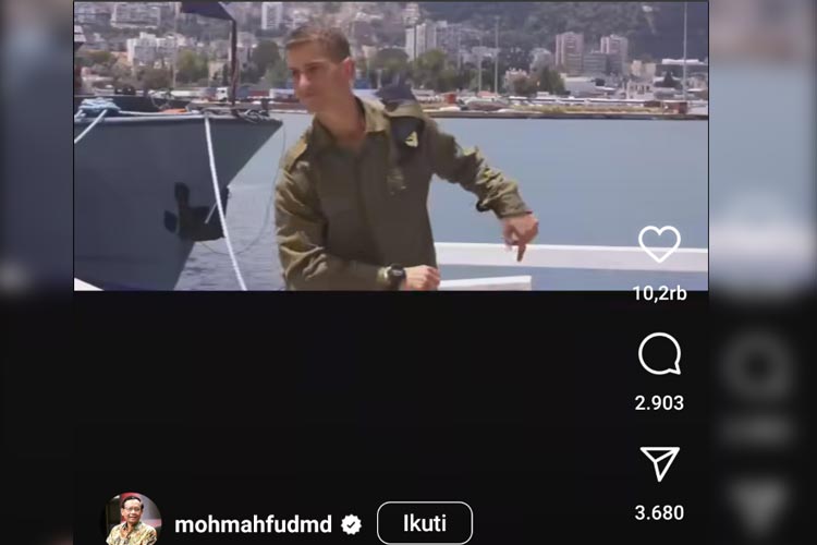 Tangkapan layar instagram cawapres Mahfud MD yang sedang diretas. (FOTO: tangkapan layar/Instagram Mahfud MD) 