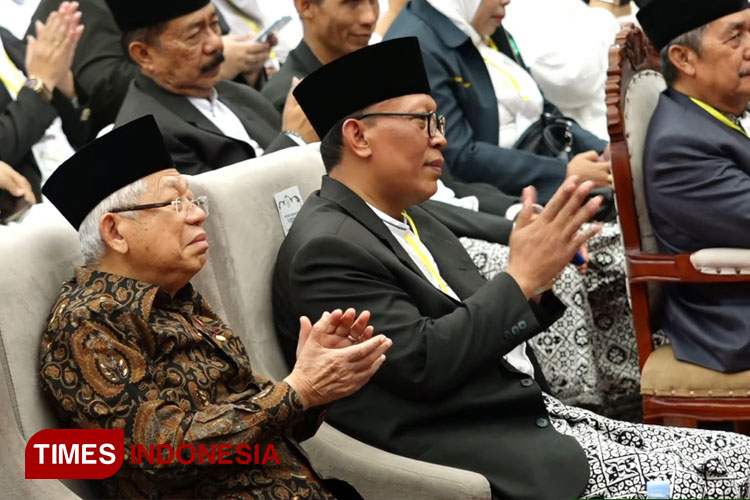 Wapres RI KH Ma'ruf Amin saat berada di Unisma, Jumat (19/1/2024). (Foto: Achmad Fikyansyah/TIMES Indonesia) 