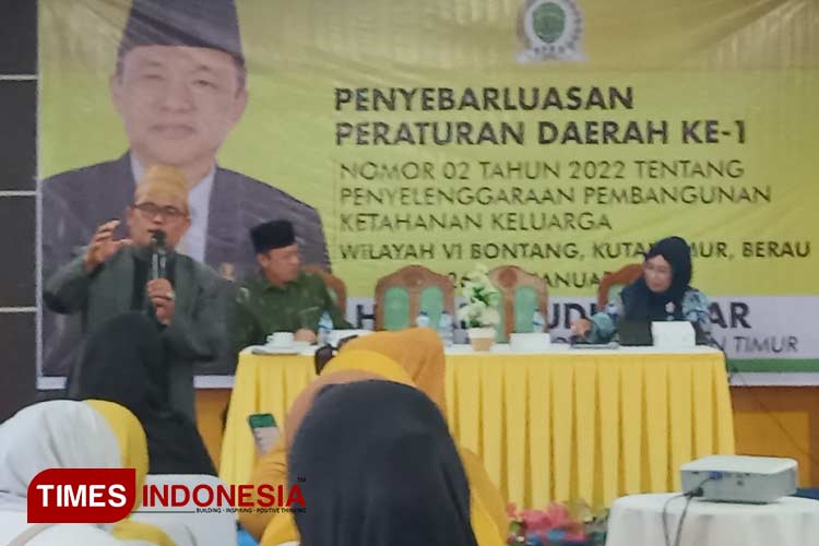 Sosialisasi Perda Nomer 2 Tahun 2022 digelar Kaharudin Jafar di Bintang Sintuk, Jumat (26/1/2024). (Foto: Kusnadi/TIMES Indonesia) 