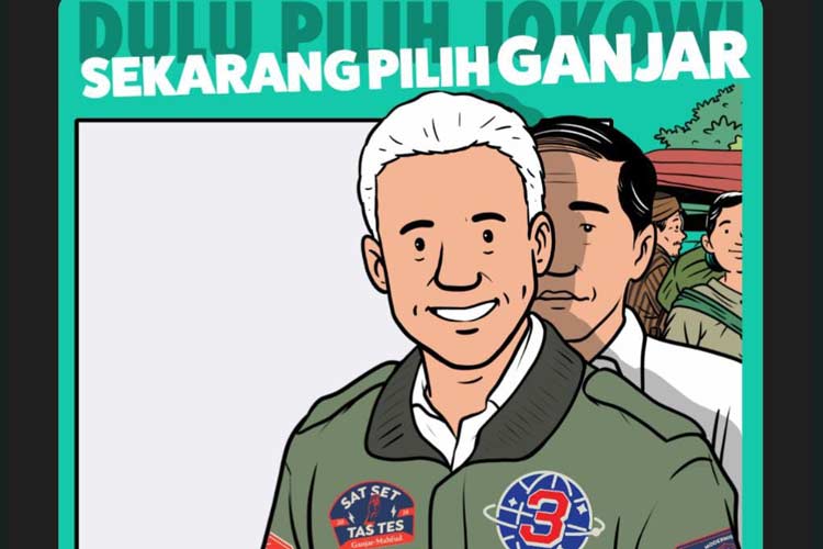 Twibbon Bertuliskan Dulu Pilih Jokowi Sekarang Pilih Ganjar