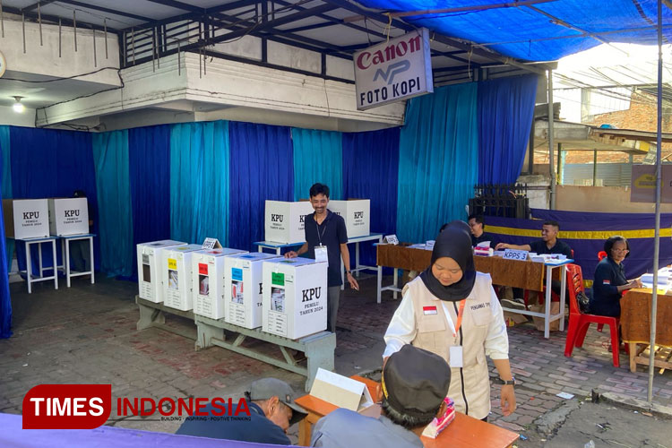 Suasana TPS 03 Pandanwangi, Kota Malang usai pemenuhan surat suara. (Foto: Rizky Kurniawan Pratama/TIMES Indonesia)