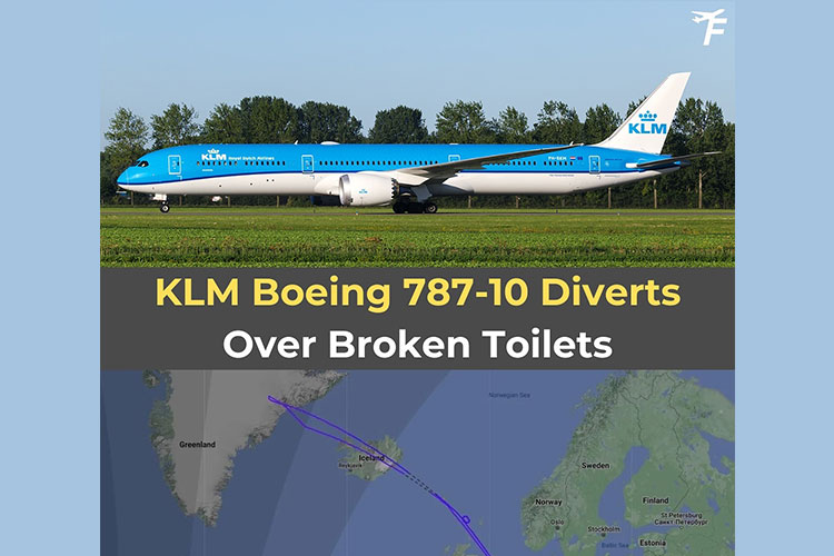 Pesawat Boeing 787 Dreamliner milik maskapai KLM Belanda dan rute perjalanan pesawat saat mengudara 6 1/2 jam. (Foto: Flyingreport)