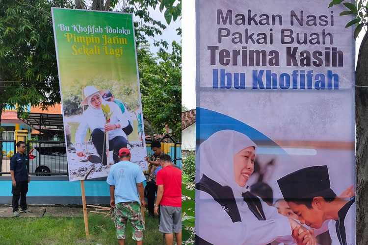 Spanduk dan Baliho Tersebar di Penjuru Jatim, Dorong Khofifah Lanjut Pimpin Jatim Dua Periode