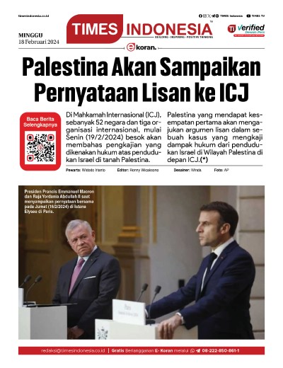 	Edisi Minggu, 18 Februari 2024: E-Koran, Bacaan Positif Masyarakat 5.0