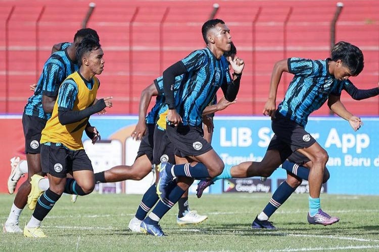 Pemain Arema FC saat berlatih jelang laga kontra Rans Nusantara FC. (Foto: Dok. Arema FC/TIMES Indonesia)
