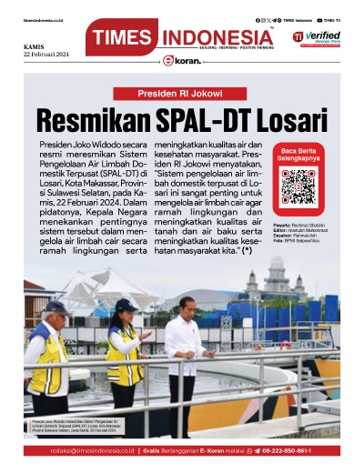 Edisi Kamis 22 Februari 2024: E-Koran, Bacaan Positif Masyarakat 5.0 
