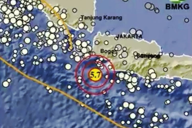 Gempa Bermagnitudo 5,7 Mengguncang Banten, Tidak Berpotensi Tsunami
