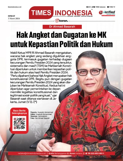 Edisi Jumat, 1 Maret 2024: E-Koran, Bacaan Positif Masyarakat 5.0