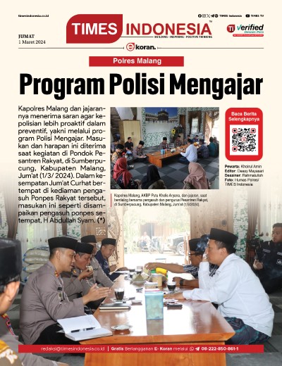 Edisi Jumat, 1 Maret 2024: E-Koran, Bacaan Positif Masyarakat 5.0