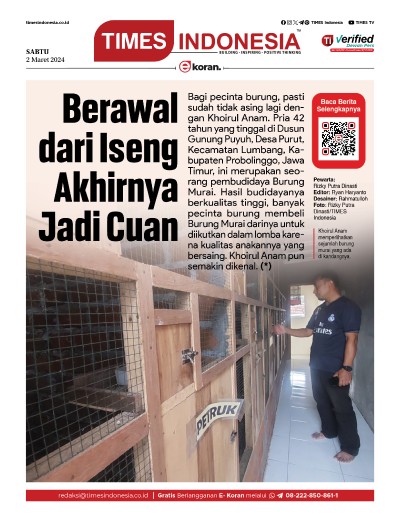 Edisi Sabtu, 2 Maret 2024: E-Koran, Bacaan Positif Masyarakat 5.0
