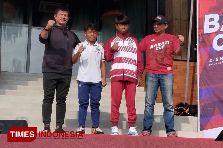 Coach Indra Sjafri bersama para pemenang Barati Cup 2023 siap menjaring pesepakbola muda untuk menjadi kader Tim Nasional. (Foto: Susi/TIMES Indonesia)