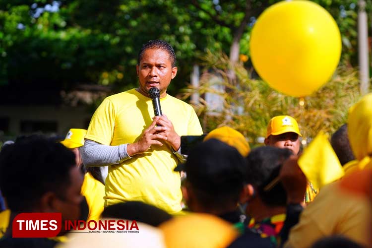 Fernanda Zulkarnain saat acara jalan sehat. (Foto: Taufiq/TIMES Indonesia).