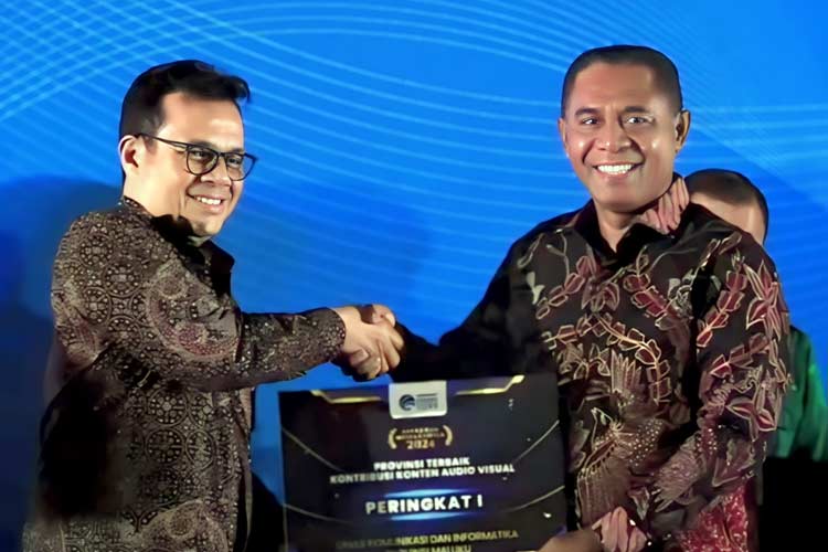 Pemprov Maluku meraih Peringkat I Kontribusi Konten Audio Visual dalam Anugerah Media Center (AMC) 2024. (Foto: Diskominfo Maluku for TIMES Indonesia) 