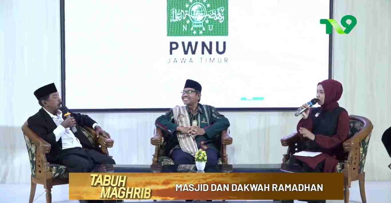Tabuh Maghrib Aula KH Bisri Syansuri, lantai 1, Gedung PWNU Jatim, Selasa (12/03/2024) malam. (Foto: Screenshot TV9 Nusantara)