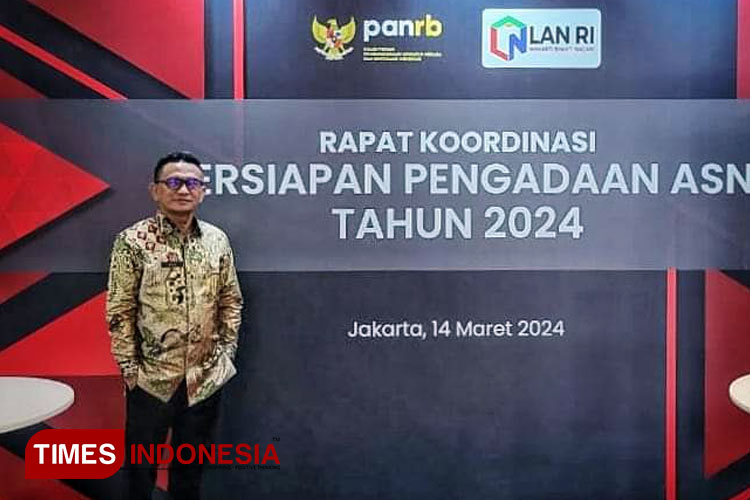 Pj Bupati Morotai, Muhammad Umar Ali, SE, MSi saat menghadiri Rakor persiapan pengadaan ASN di Jakarta. Kamis, 14 Maret 2024. (Foto: dok. Humas Pemkab Morotai For TIMES Indonesia).