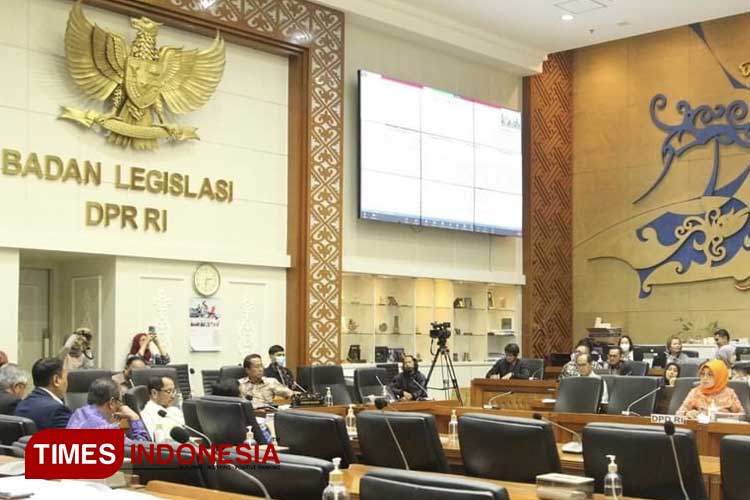 Suasana Ruang rapat Badan Legislasi DPR RI di kompleks Senayan, Jakarta, Senin (18/3/2024). (FOTO: Farid Abdullah/ TIMES Indonesia)