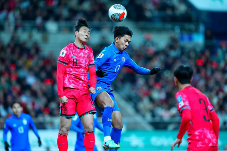 Korea Selatan ditahan imbang Thailand 1-1 dalam pertandingan Kualifikasi Piala Dunia 2026 zona Asia di Stadion Piala Dunia Seoul pada Kamis (21/3/2024). (Foto: AFC)