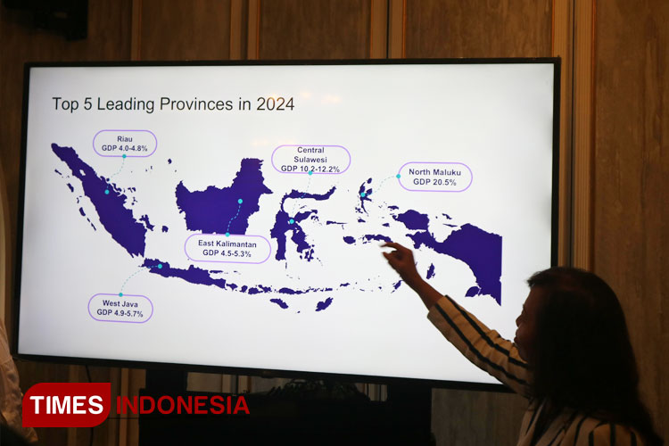 CEO Grant Thornton Indonesia Johanna Gani menyebut 5 provinsi unggulan pada tahun 2024 mendatang. (FOTO: Fahmi/TIMES Indonesia) 