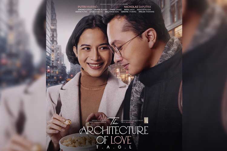 Poster film The Architecture of Love yang dibintangi Nicholas Saputra dan Putri Marino 