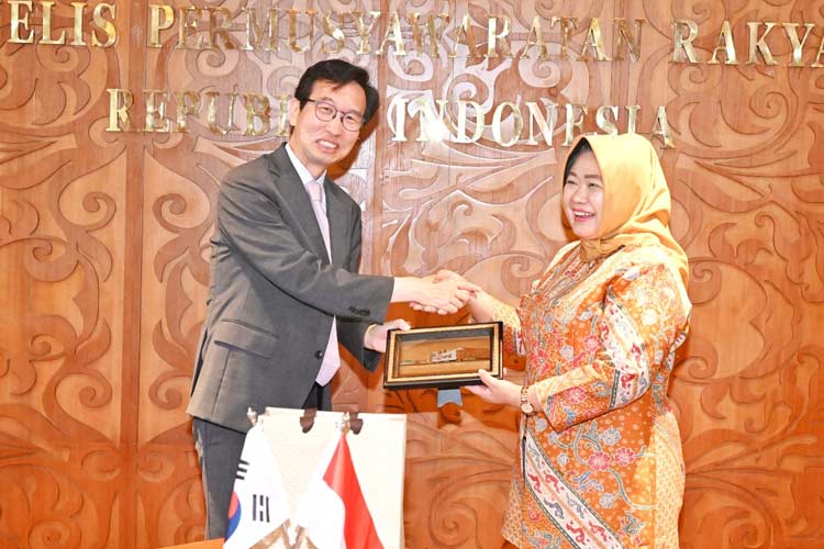 Pelaksana tugas (Plt) Sekretaris Jenderal MPR RI, Siti Fauziah menerima kunjungan Sekretaris Parlemen Korea Selatan, Park Tae-hyung. (Foto: dok MPR RI)
