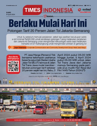  	Edisi Rabu, 3 April 2024: E-Koran, Bacaan Positif Masyarakat 5.0 