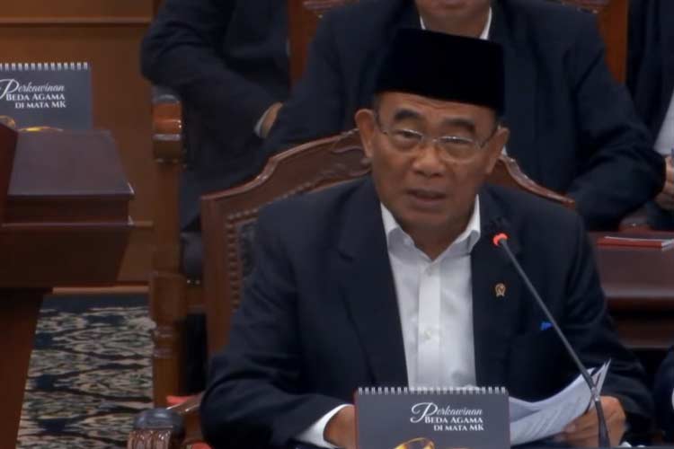 Menko PMK Muhadjir Effendy saat di Sidang Sengketa Hasil Pemilu 2024 di Gedung MK, Jakarta Pusat, Jum'at (5/4/2024). (FOTO: Dok. Mahkamah Konstitusi).