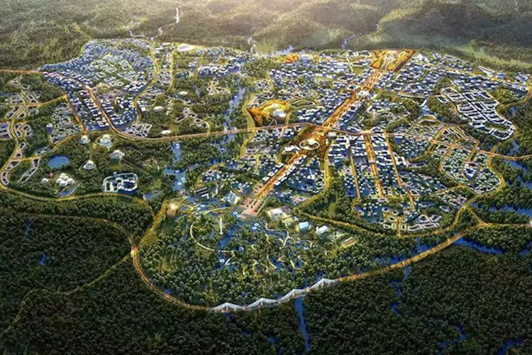 The model of IKN, the new capital city of Indonesia in East Kalimantan. (Photo: setkab ri)