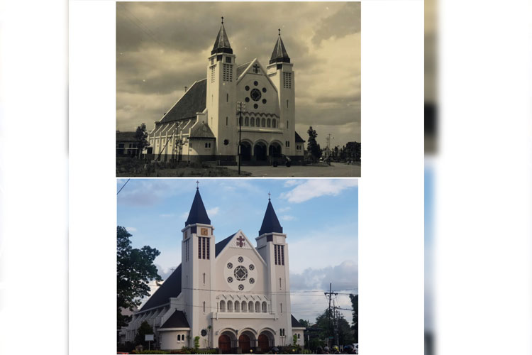 Gereja Ijen zaman dahulu dan sekarang. (FOTO: Istimewa)