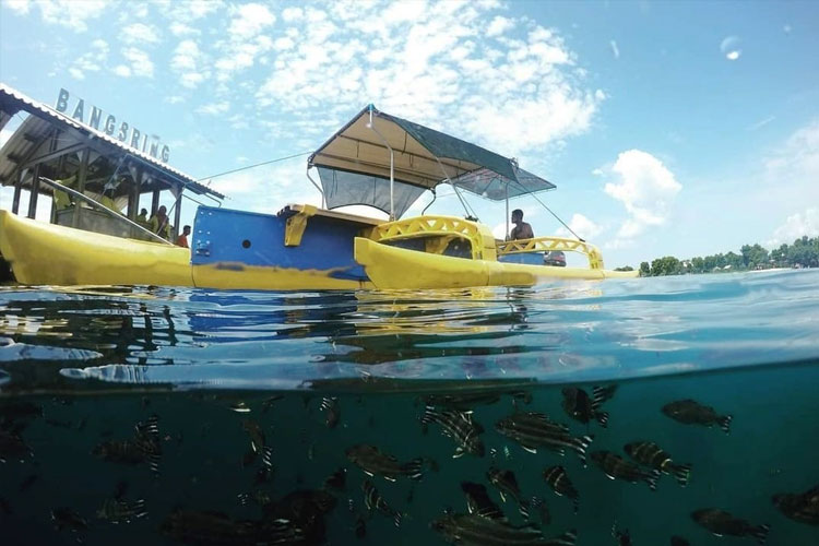 Rumah Apung di Bangsring Underwater (Bunder) sebagai Klinik Ikan Hiu. (FOTO: IG Bangsringunderwater)