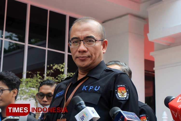 Ketua KPU RI Hasyim Asy'ari saat ditemui di Kantor KPU, Jakarta (FOTO: Farid Abdullah/ TIMES Indonesia)