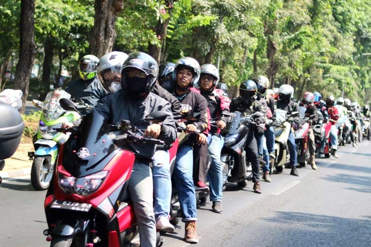 Foto. Komunitas motor Yamaha N Max saat melakukan touring. (Foto: Yamaha STSJ for TIMES Indonesia).
