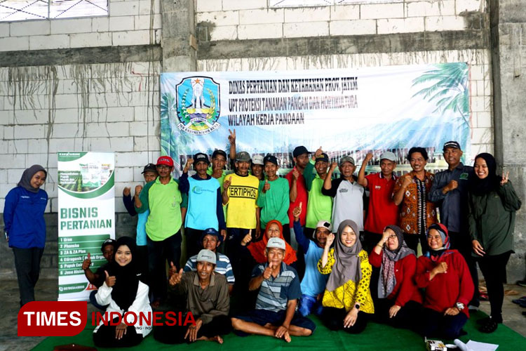 Kegiatan Sekolah Lapang Pengelolaan Hama Terpadu (SLPHT) bagi Petani Padi  yang diselenggarkan di Saung Poktan Karya Tani 01 Dusun Pulungan Ds. Pulungdowo Tumpang. (FOTO: AJP TIMES Indonesia)