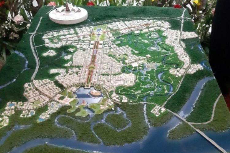 Gagasan desain Nagara Rimba Nusa ditetapkan sebagai pemenang terbaik pertama Sayembara Gagasan Desain Kawasan Ibukota baru Negara atau IKN oleh Kementerian PUPR. (foto: ANTARA/Aji Cakti)