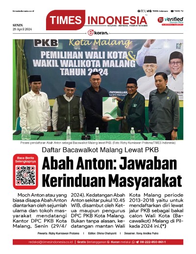 Edisi Senin 29 April 2024: E-Koran, Bacaan Positif Masyarakat 5.0