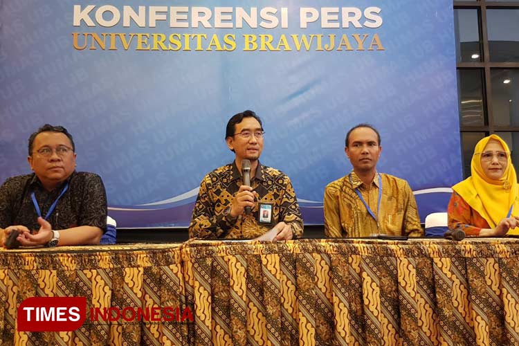 Konferensi pers terkait UTBK yang digelar UB, Kamis (2/5/2024). (Foto: Achmad Fikyansyah/TIMES Indonesia) 