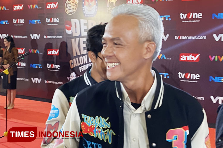 Mantan calon presiden Ganjar Pranowo, saat berada di JCC, Senayan, Jakarta. (FOTO: Farid Abdullah/ TIMES Indonesia).  
